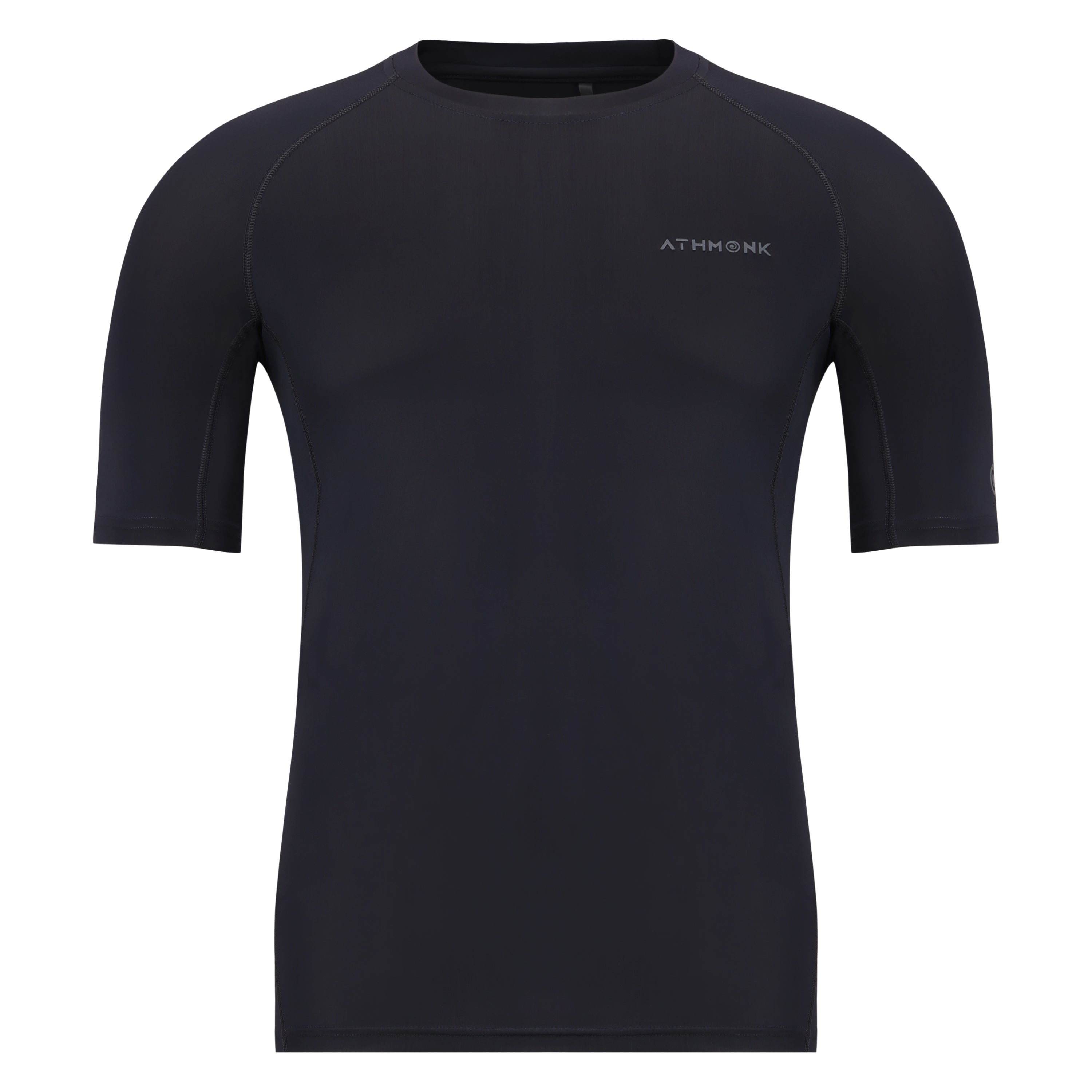 Athmonk Compression T-Shirt Vest Body Shaper Half Sleeve for Men Boys Branded - Nylon Lycra Fabric - Workout Gym Cricket Football Sports Training - Keep Dry Tight Skin Fit - Round Neck